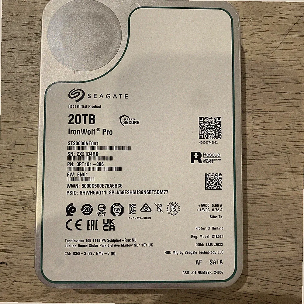 ST20000NT001 Seagate Ironwolf Pro 20TB 3.5 256M Enterprise NAS SATA Hard Drive