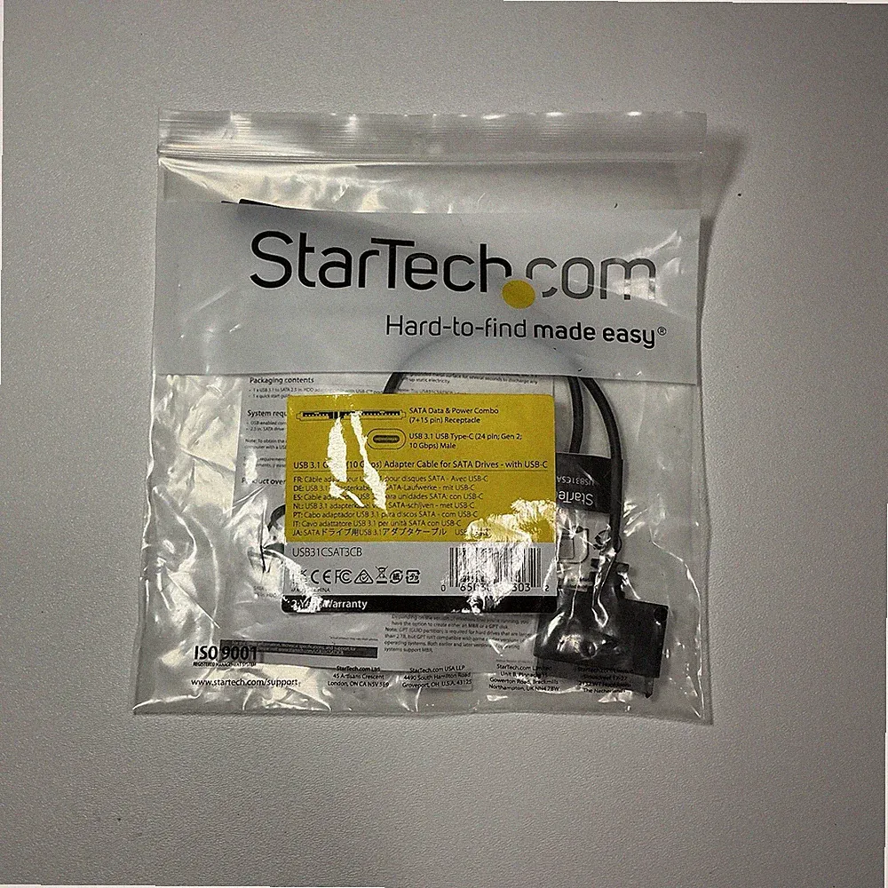 StarTech USB 3.1 Gen 2 SATA Adapter USB-C to SATA Cable 10Gbps New