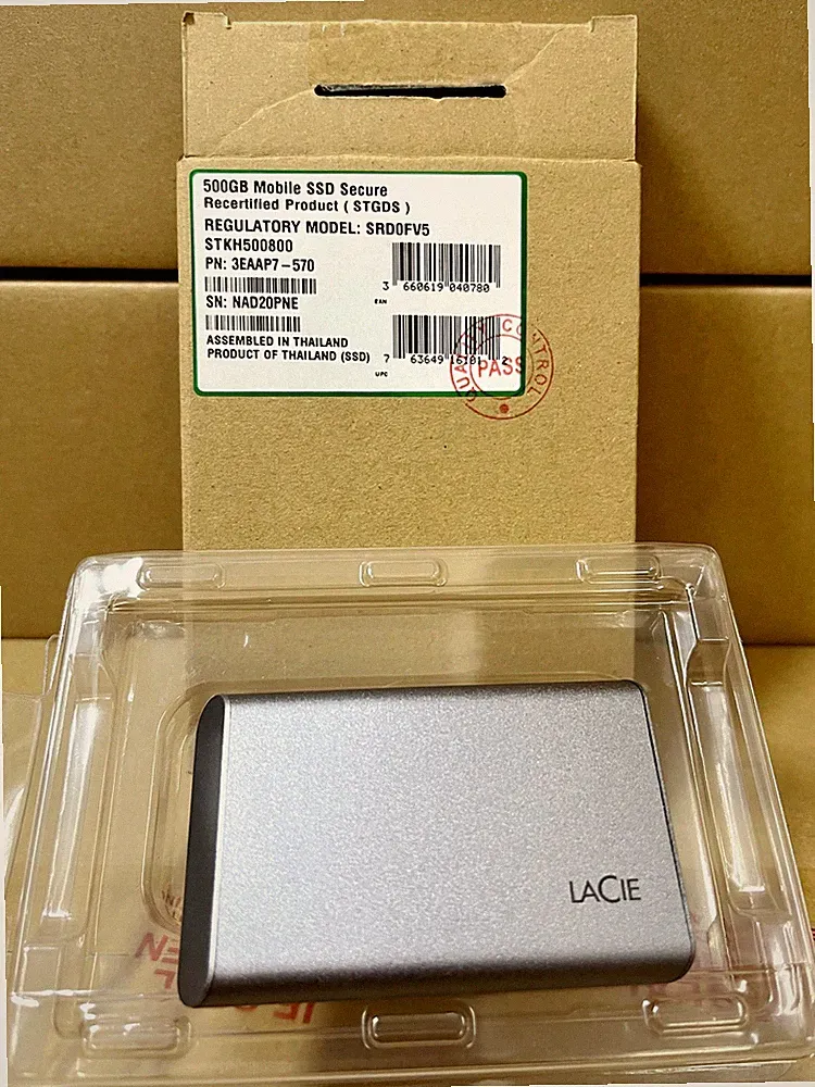 STKH500800 Lacie Seagate 500GB Mobile SSD Secure External USB Solid State Drive