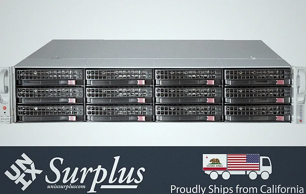 Supermicro 2U Server 12 Caddy Bay 3.5 LFF E ATX Storage Chassis SAS2 6GBPS Rail