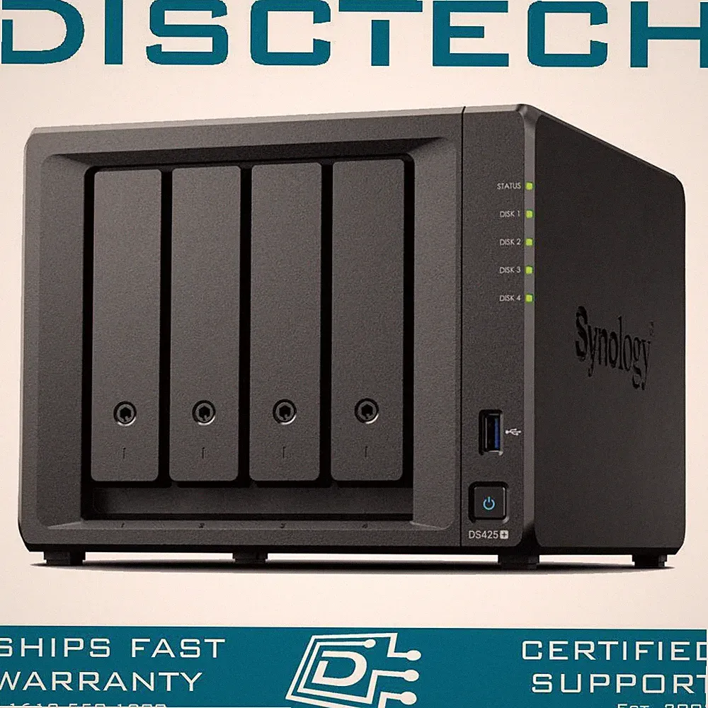 Synology 16TB DS425+ 4x 4TB Enterprise 24/7 SATA NAS 6GB RAM 1TB Cache SSD