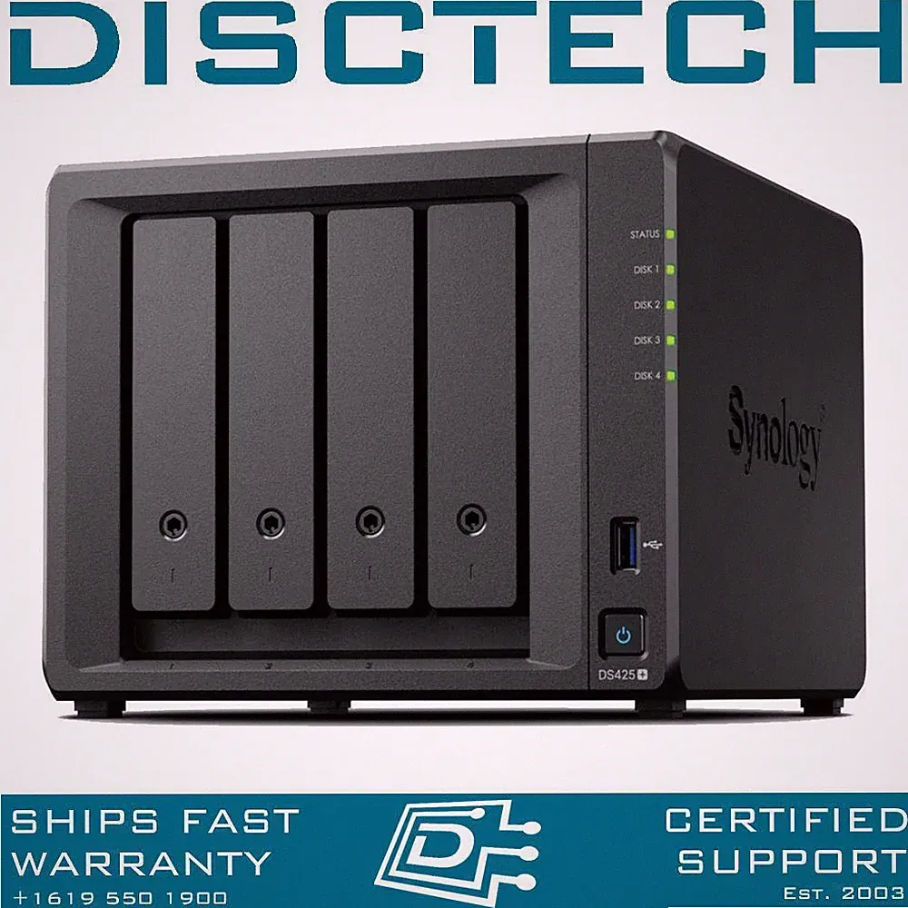 Synology 16TB DS425+ 4x 4TB Enterprise 24/7 SATA NAS Server 2GB RAM
