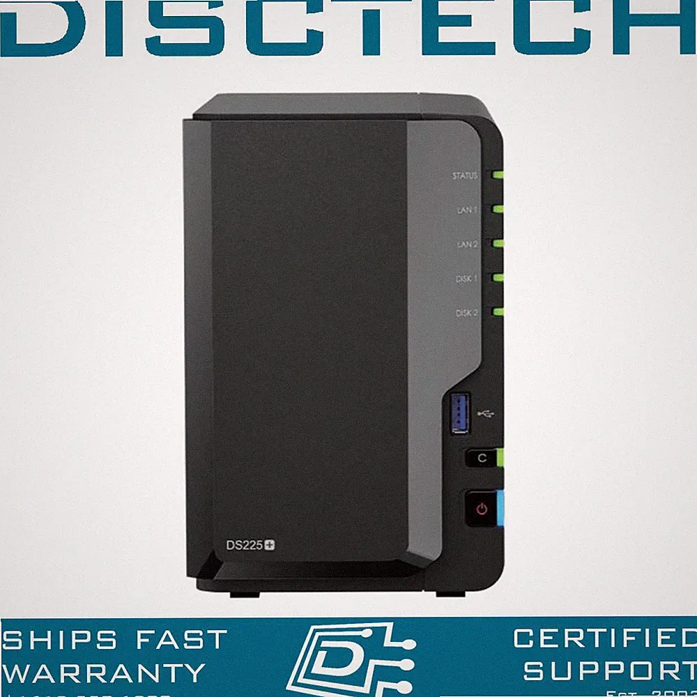 Synology 40TB DS225+ 2-Bay NAS Server w/ 2x 20TB Enterprise 24/7 SATA HDDs