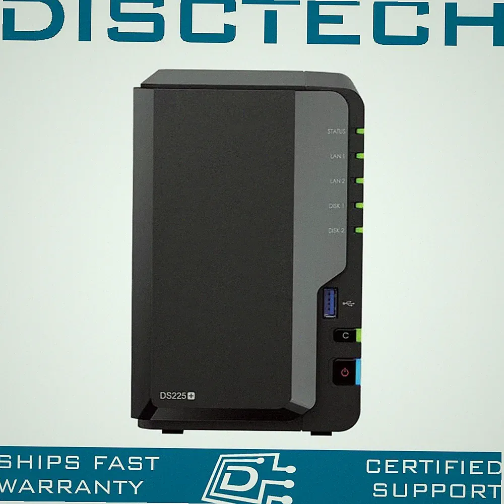 Synology 8TB DS225+ 2-Bay NAS Server w/ 2x 4TB Enterprise 24/7 SATA HDDs