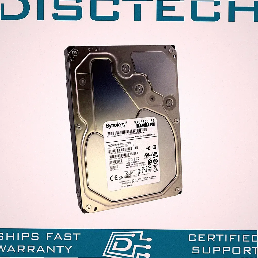 Synology HAS5300-8T 8TB 3.5" 12Gbps 7.2K SAS Serial Attached SCSI Hard Drive
