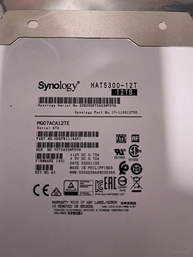 Synology HAT5300-12TB 12TB 3.5" SATA III Enterprise Hard Drive (USED)
