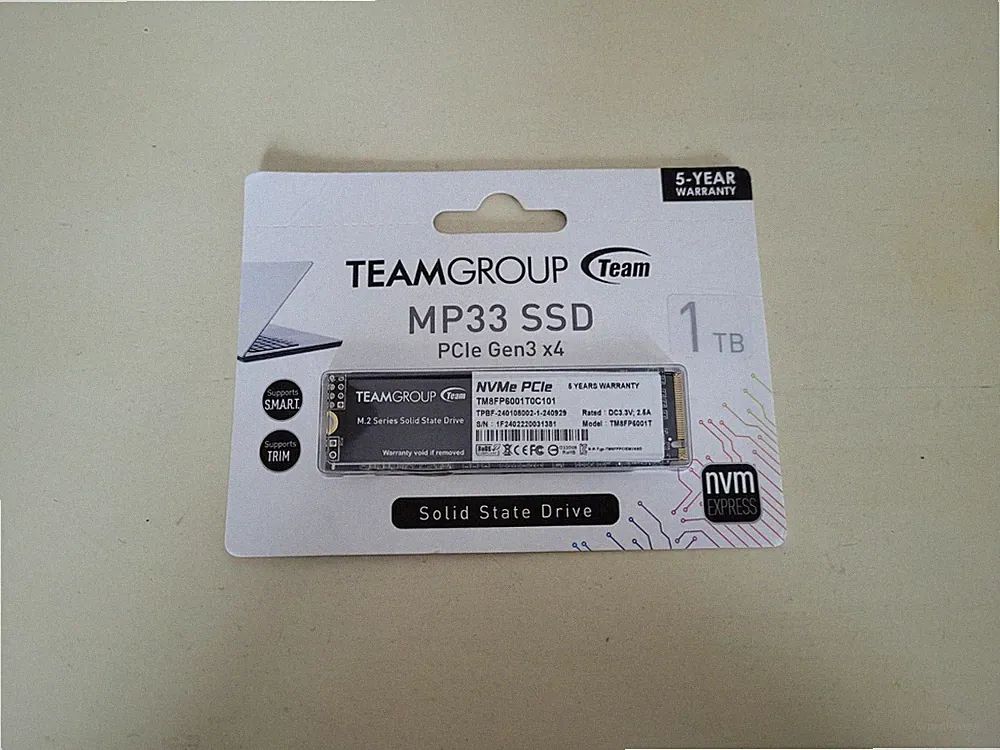 Team Group MP33 1TB M.2 2280 PCIe 3.0 NVMe Internal SSD 3D NAND TM8FP6001T0C101