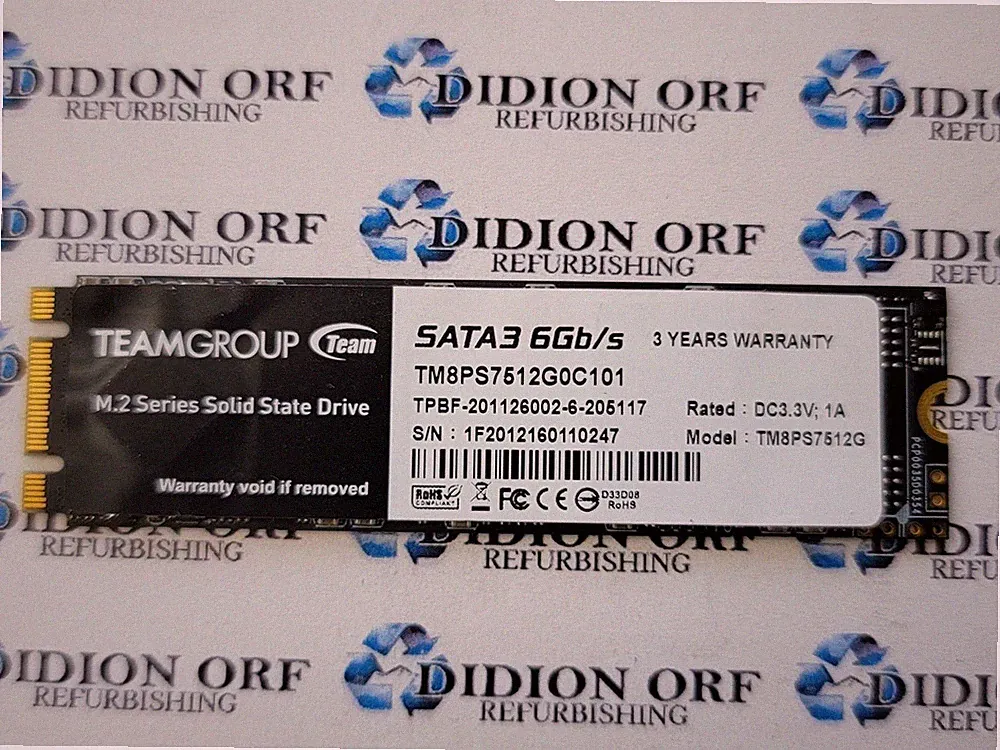 TEAMGROUP 512GB M.2 SATA 2280 SSD TM8PS7512G0C101, Grade A, SKU 24346