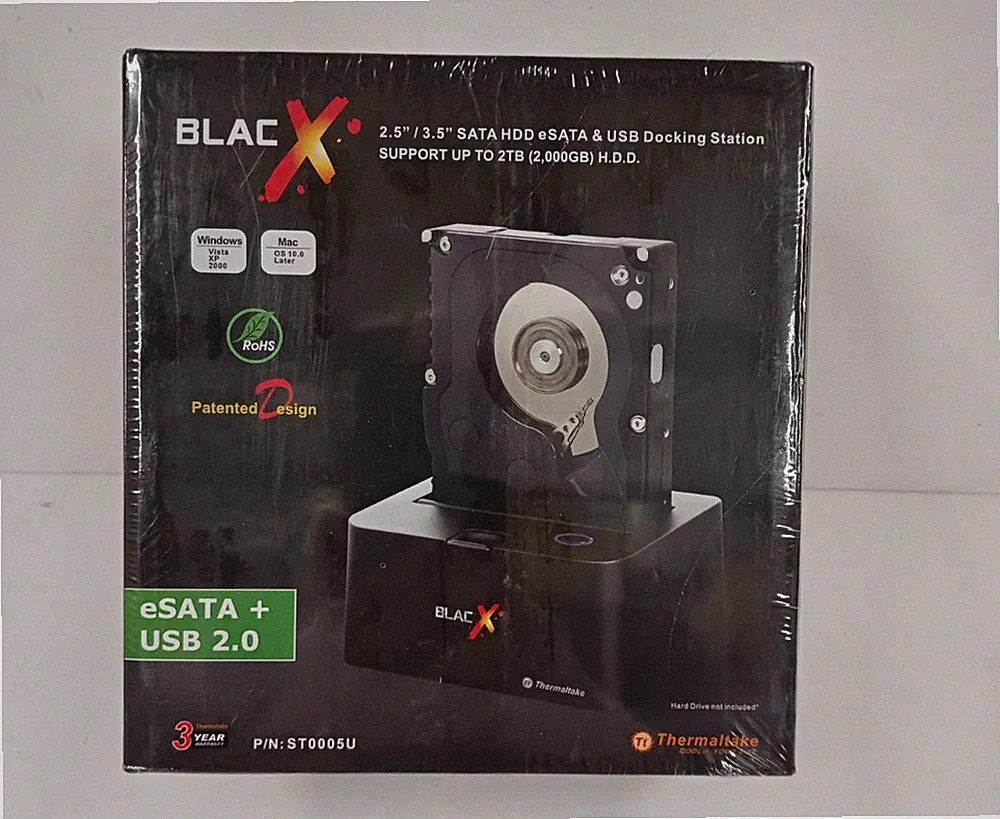Thermaltake BlacX ST0005U eSATA USB 2.0 Hard Drive Docking Station New. Sealed
