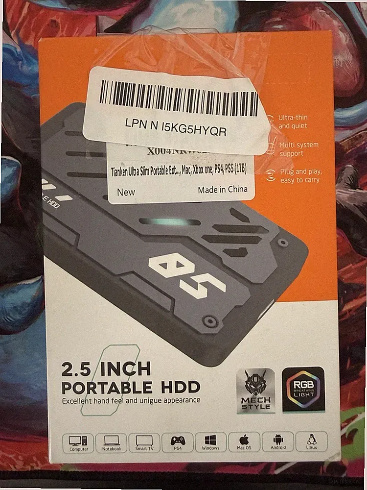 Tianken Ultra Slim Portable External Hard Drive USB 3.1 Type C HDD Storage 1TB