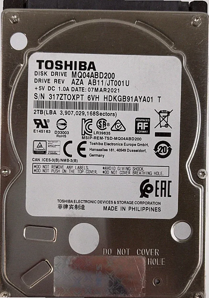 Toshiba 2TB 5400RPM SATA III 6.0Gb/s 2.5" Internal Hard Drive MQ04ABD200