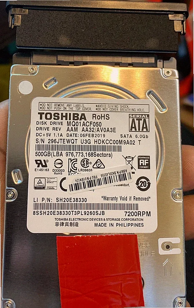 Toshiba 500GB Portable External Hard Drive, Black case USB cable included