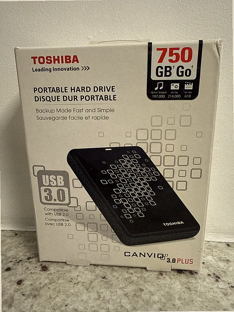 Toshiba Canvio 3.0 Plus 750GB Portable External Hard Drive USB 3.0 Black
