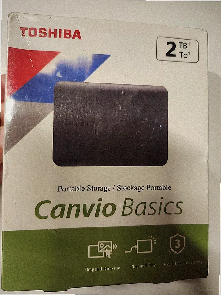 Toshiba Canvio Basics 2 TB Portable External Hard Drive, Black, SEALED
