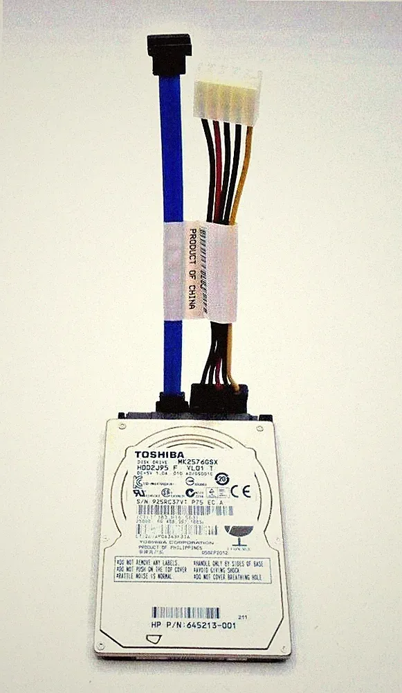 TOSHIBA Internal Hard Drive 250GB, 5400RPM, 2.5", 245213-001, MK2576GSX HDD2J95