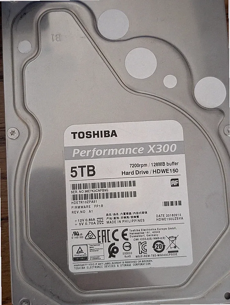 Toshiba X300 5TB 7200RPM 3.5" SATA III Internal Hard Drive HDWE150 – Tested