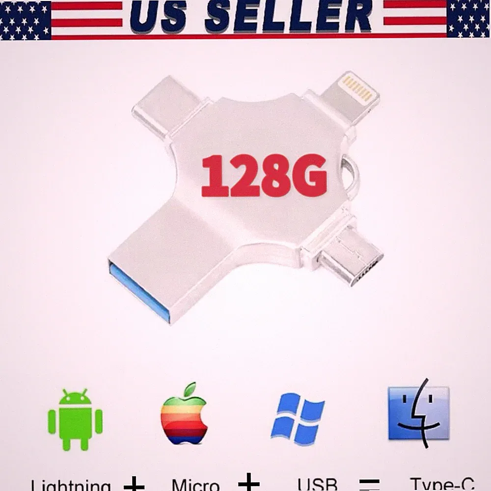 USB 3.0 Flash Drive 128GB Type C Memory Photo Stick for iPhone Android iPad Lot