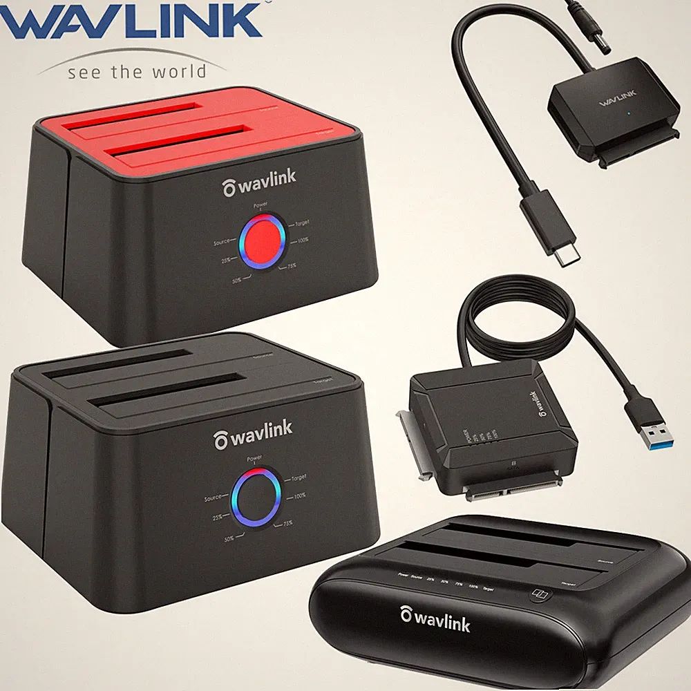 USB C/A to SATA External Hard Drive Enclosure Hard Drive Dock Reader Dual Bay