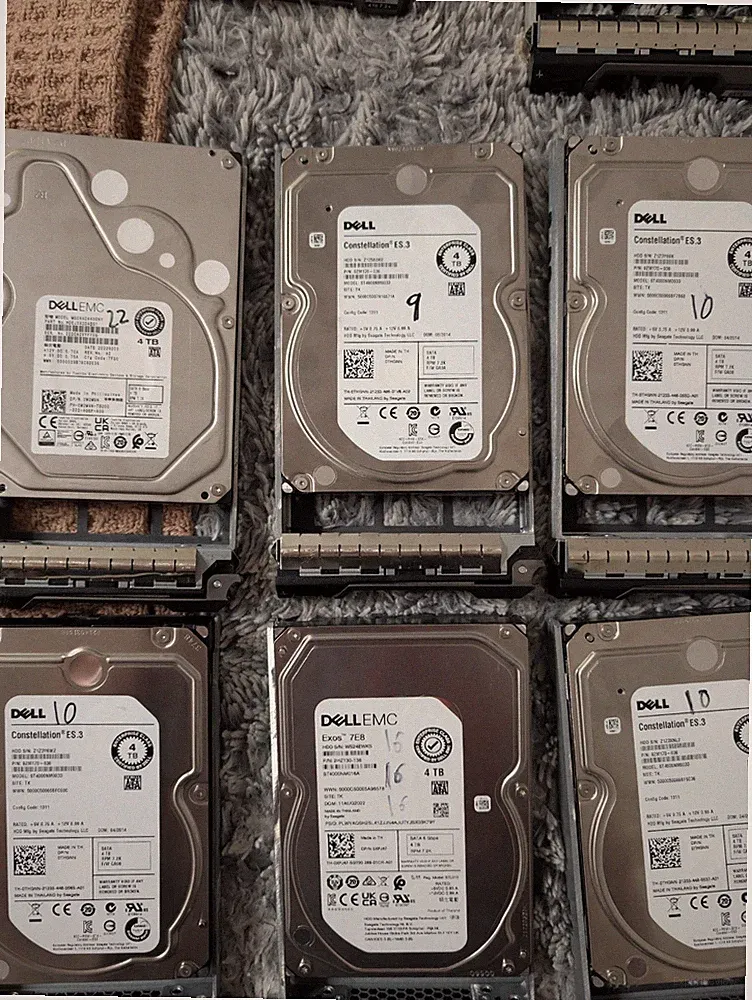 Used Dell 4TB SATA Enterprise Hard Drive - Lot 0f 6