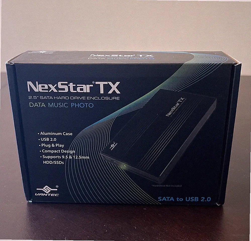 Vantec NexStar TX 2.5” SATA to USB 2.0 External Hard Drive Enclosure Pouch