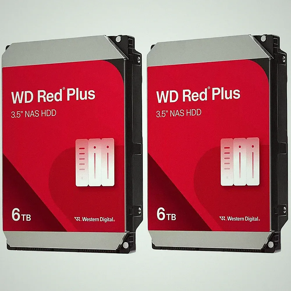 WD 2x Red Plus 6TB 3.5" SATA III Internal NAS Hard Drive