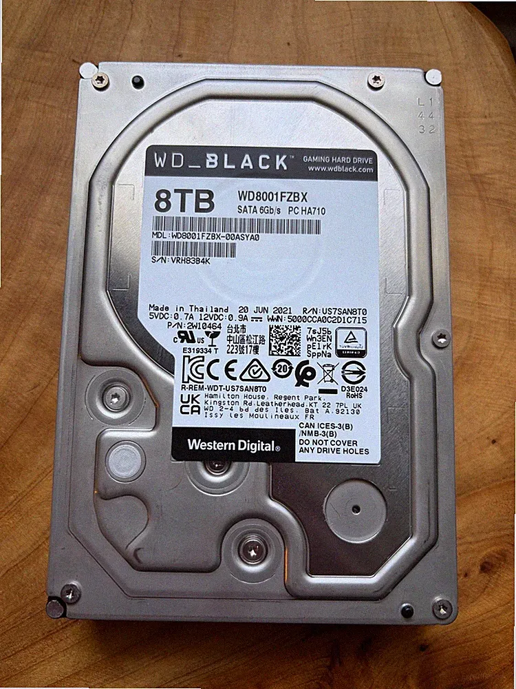 WD Black 8 TB Gaming Hard Drive - Model WD8001FZBX
