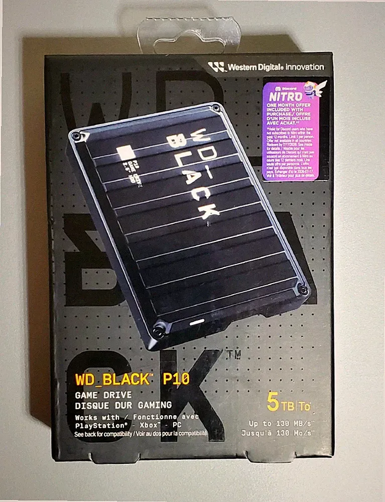 WD_BLACK P10 5TB Game Drive – Portable External Hard Drive for Console & PC