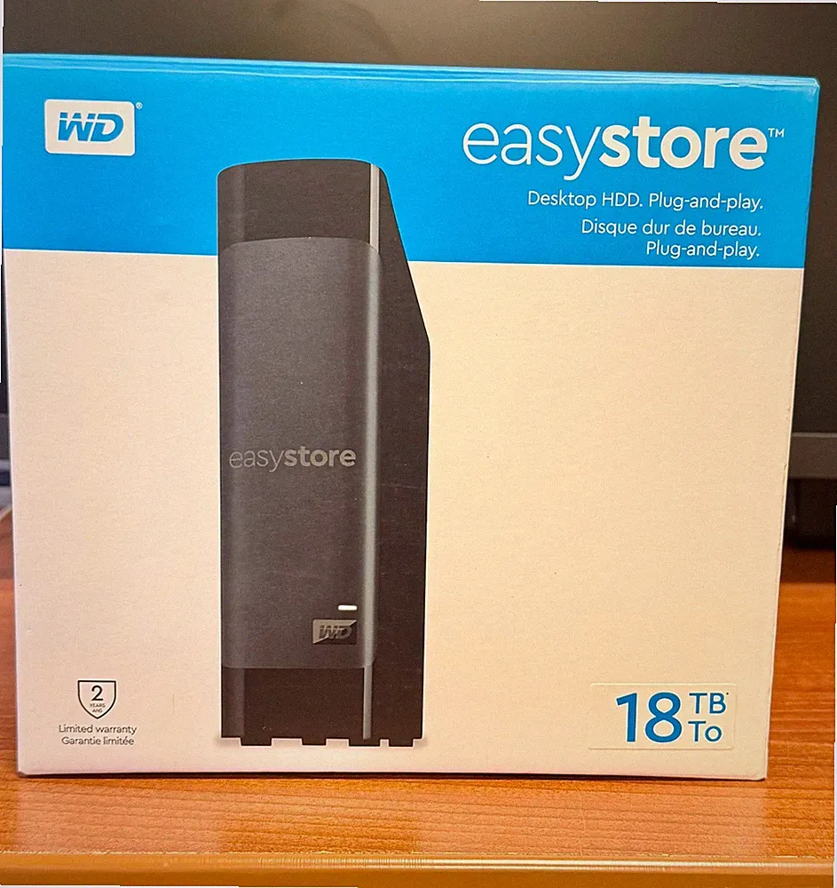 WD Easystore 18TB Desktop External HDD USB 3.0 WDBAMA0180HBK NEW