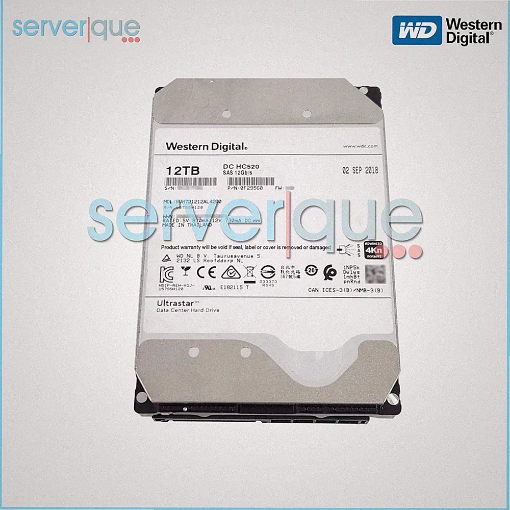 WD HUH721212AL4200 HGST DC HC520 12TB SAS 12Gbps 7.2K 256MB 3.5" Hard Drive