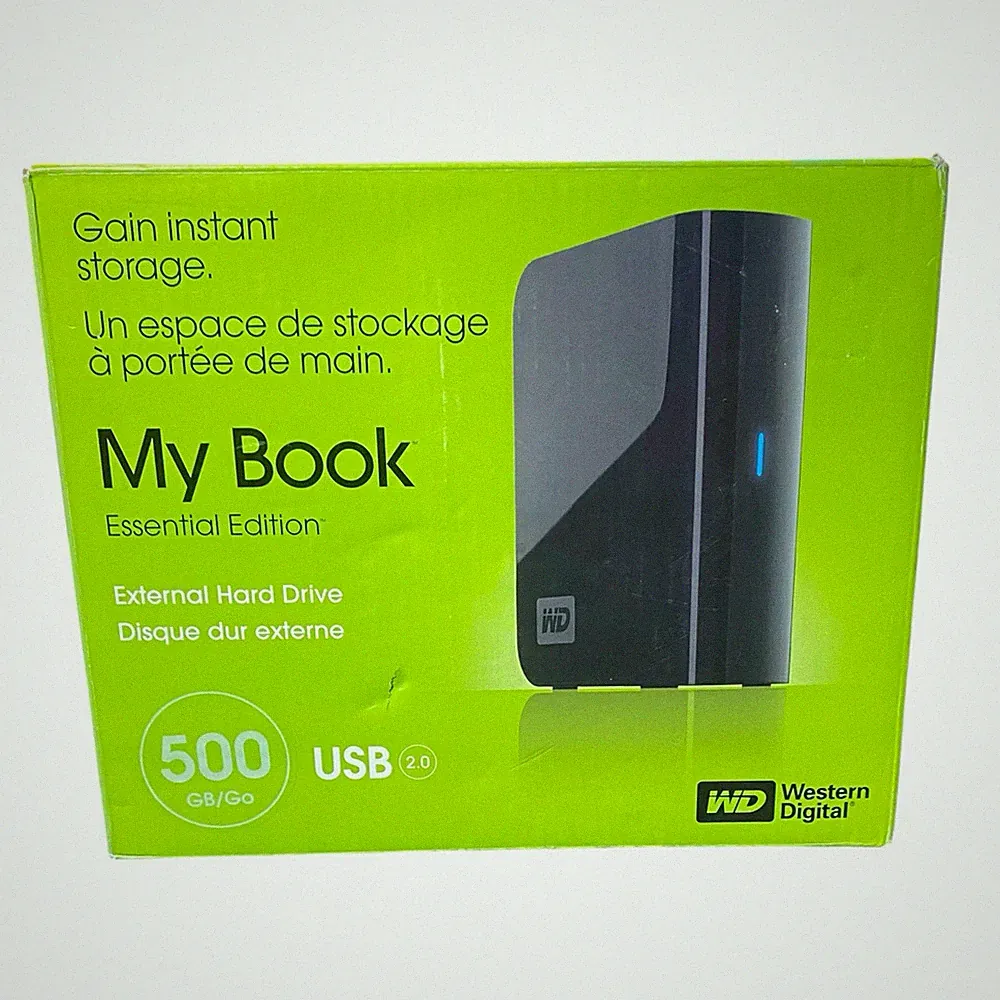 WD My Book Essential External Hard Drive 500GB Smart Backup USB 2.0 In Box