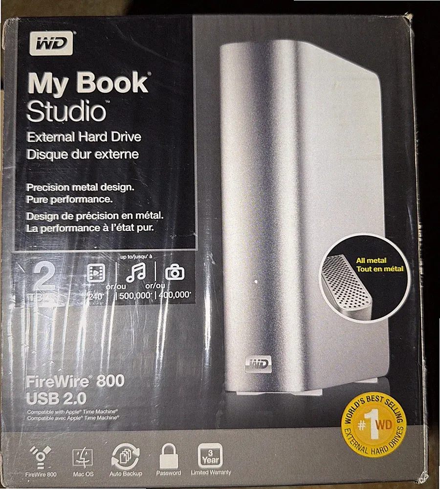WD My Book Studio 2TB USB 2.0 FireWire 800 Desktop External Hard Drive 2 TB