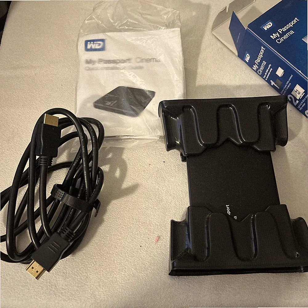 WD My Passport Cinema 1TB External Hard Drive In Box 4K UHD Movie Storage