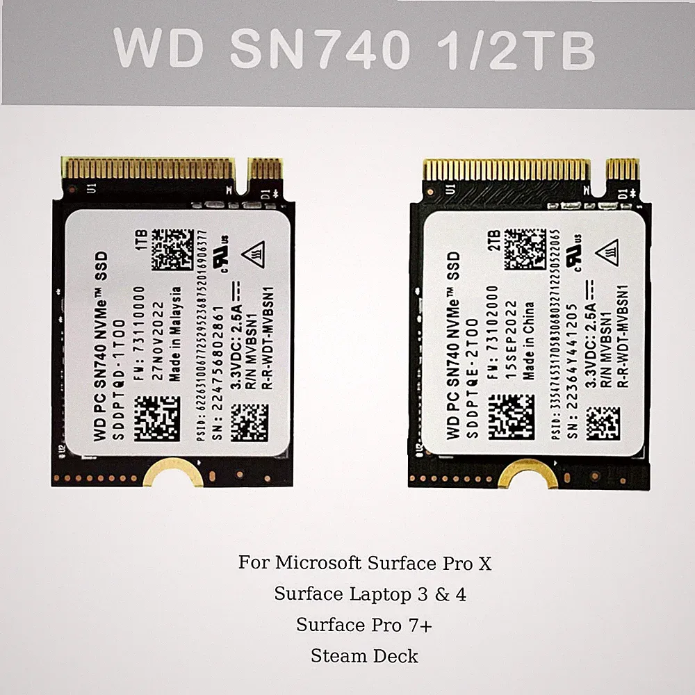 WD PC SN740 1TB 2TB M.2 2230 SSD NVMe PCIe4x4 For Steam Deck ASUS ROG Dell Flow