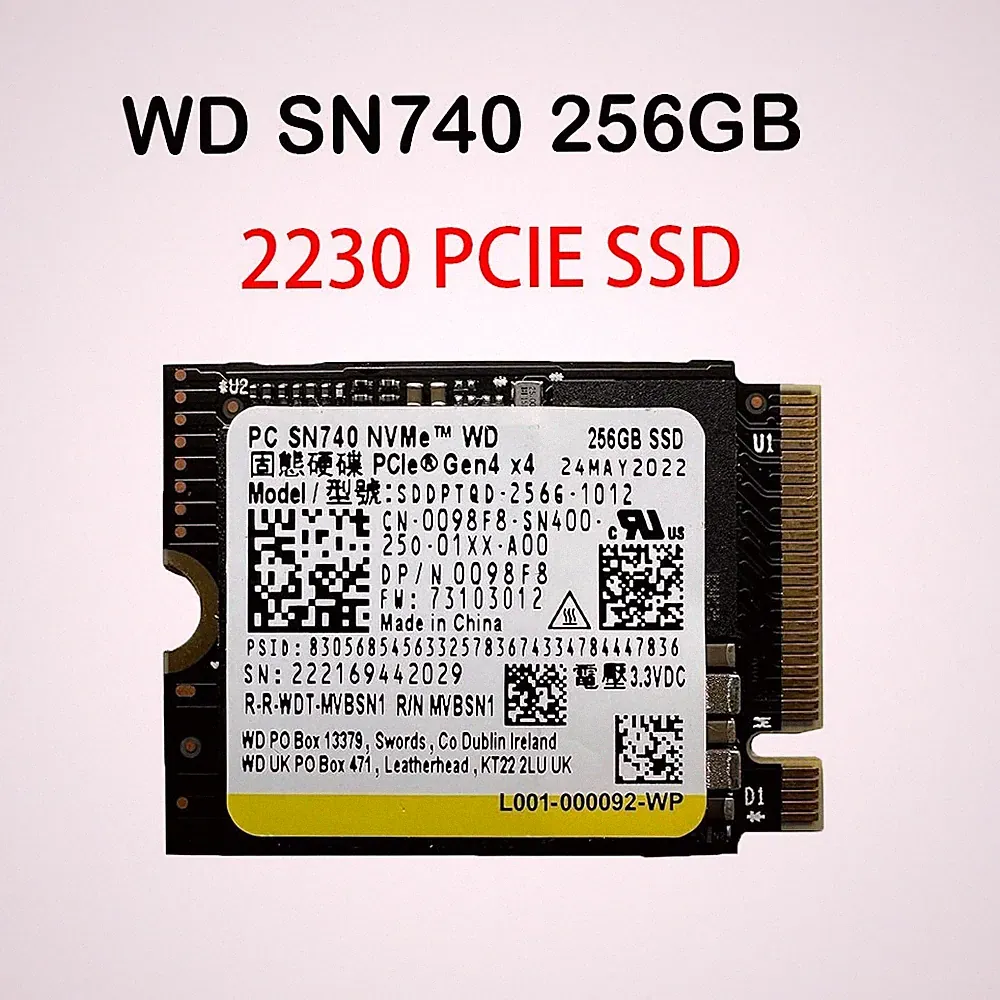WD PC SN740 256GB M.2 2230 SSD NVMe PCIe4x4 For Steam Deck ASUS ROG Dell Laptop