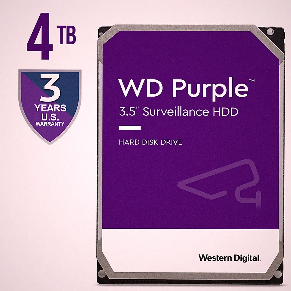 WD Purple 4TB Internal Hard Drive Surveillance 3.5" HDD WD44PURZ