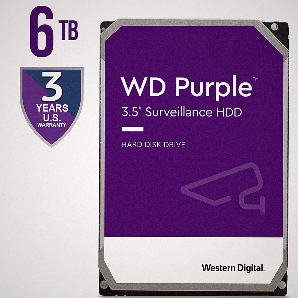 WD Purple 6TB Internal Hard Drive 256MB 5400 RPM Surveillance HDD 3.5" WD64PURZ