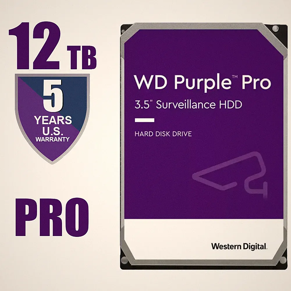 WD Purple Pro 12TB Internal Hard Drive 512 MB Surveillance 7200 RPM WD122PURP
