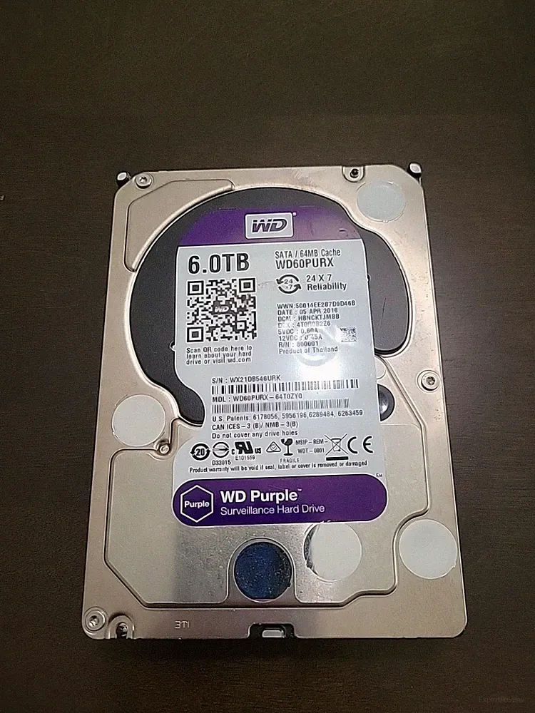 WD Purple Surveillance Hard Drive - 6TB WD60PURZ 3.5 Inch Internal Hard Drive