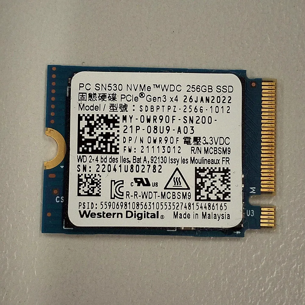 WD Sandisk SN530 256GB M.2 2230 PCIe Gen 3.0x4 NVMe TLC 3D NAND SSD SDBPTPZ-256G