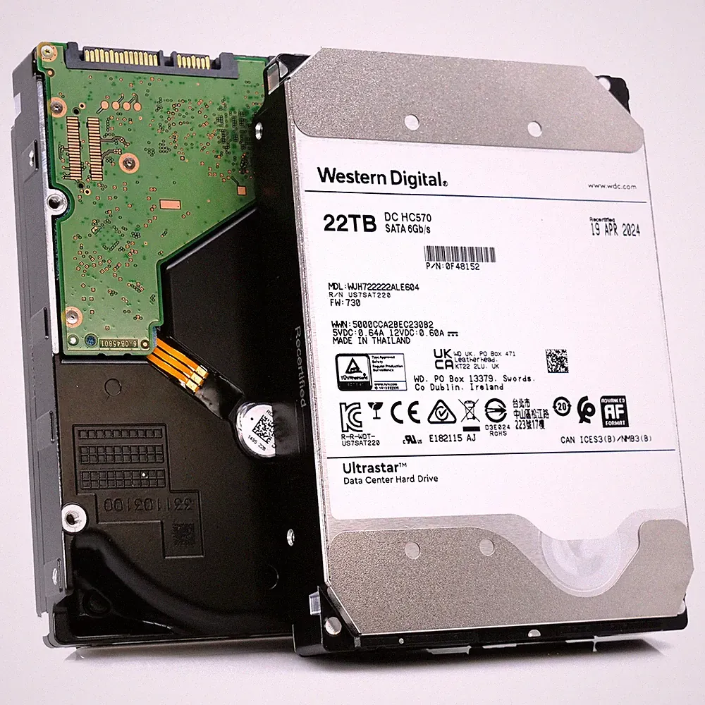 WD Ultrastar DC HC570 22TB WUH722222ALE604 0F48152 7.2K SATA 6Gb/s 512e 3.5" HDD