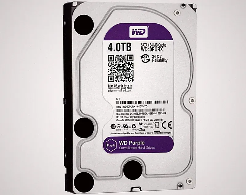WD WD40PURX Purple 4TB Surveillance Hard Drive SATA