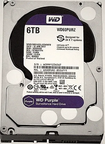 WD WD60PURZ 6TB 3.5" SATA Enterprise Hard Drive Purple HDD Western digital