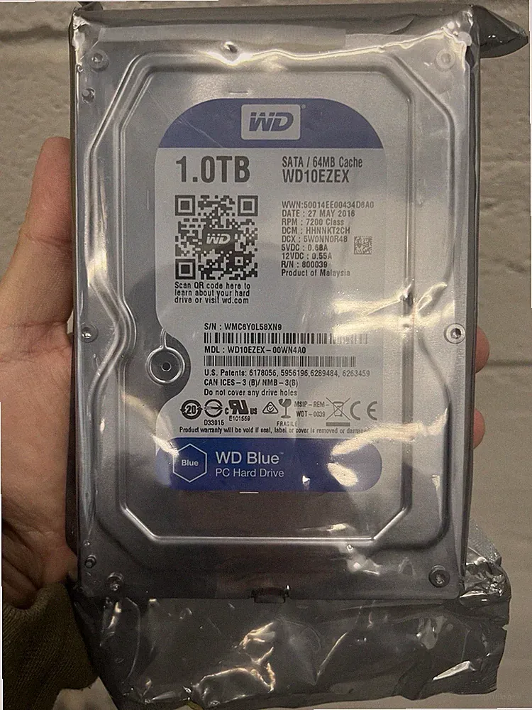 WD Western Digital Blue 1TB 7200RPM SATA 3.5” HDD WD10EZEX Open Box Unused