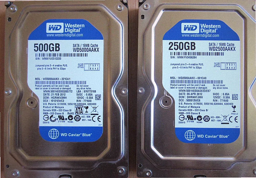 WD Western Digital SATA Caviar Blue Internal Hard Drive 750GB Total 16MB Cache