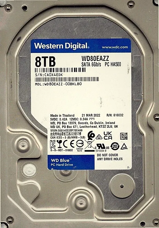 WD80EAZZ-00BKLB0 Thailand MAR 2022 Western Digital 8TB