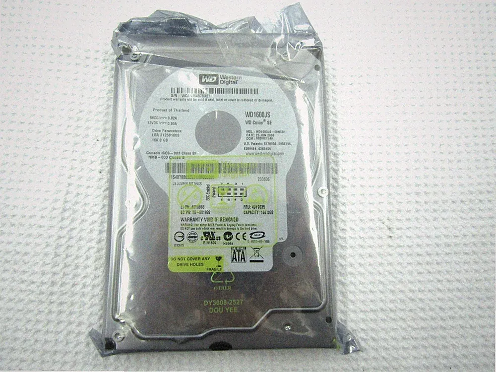 Western Digital 160GB 3.5" SATA Hard Drive WD1600JS-40TGB0 CBBHNTJAAN