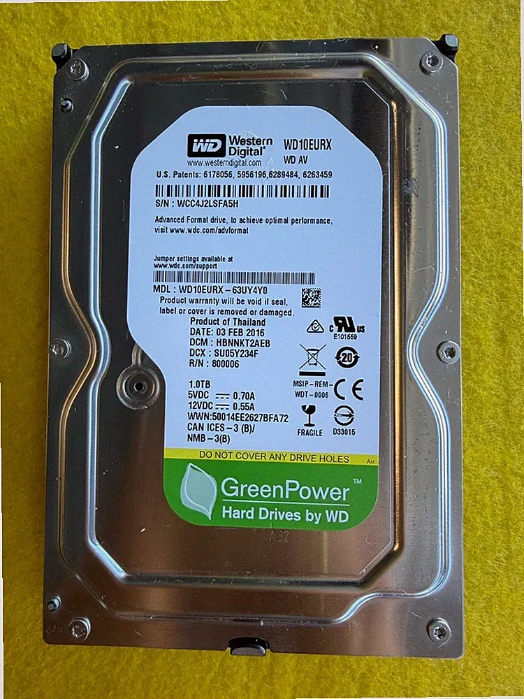 Western Digital 1TB Hard Drive WD10EURX 3.5"