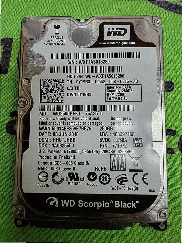 Western Digital 250GB WD2500BEKT 2.5" Internal SATA Laptop Hard Drive HDD