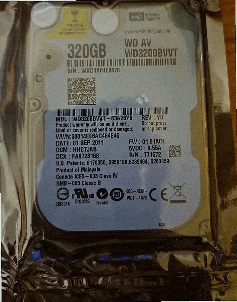 Western Digital 320GB Internal Hard Drive