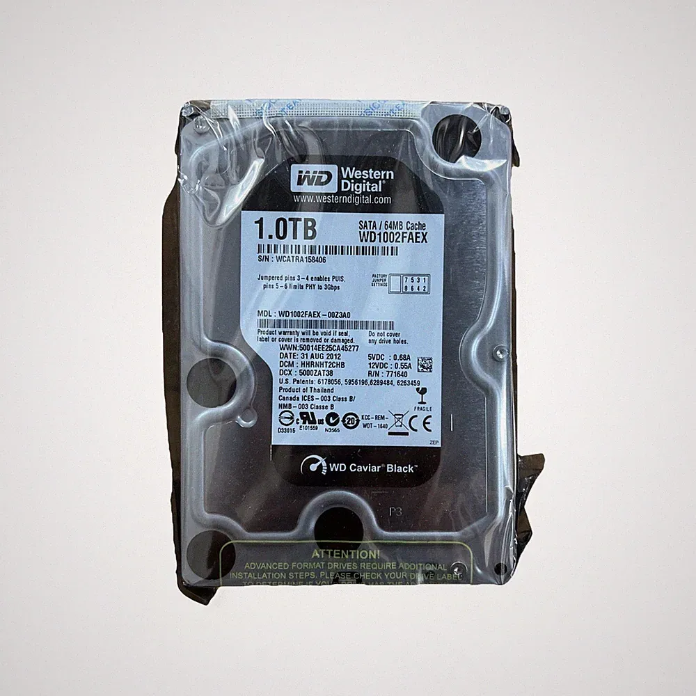Western Digital Black 1000GB Internal 7200RPM 3.5" (WD1002FAEX) HDD